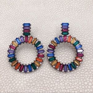 Multi-Color Circle Earrings